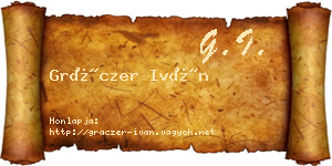 Gráczer Iván névjegykártya